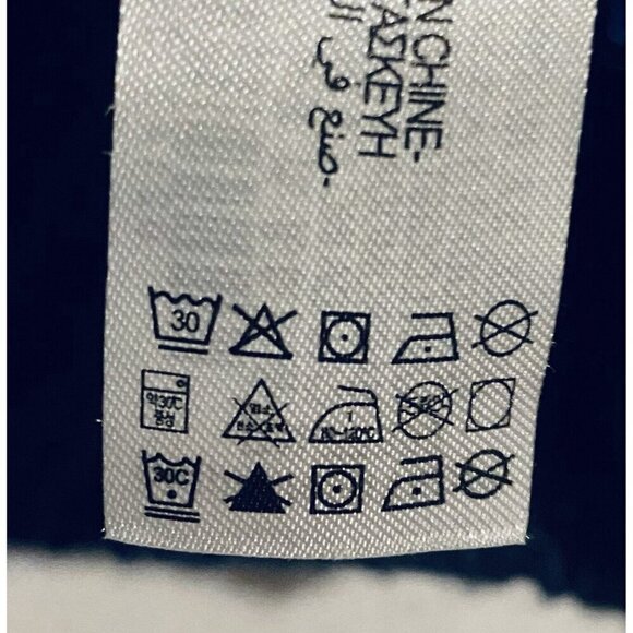 Zara Sweater Womens Medium Blue Color Block Chunky Cropped Boho Blogger Fav - Picture 9 of 10